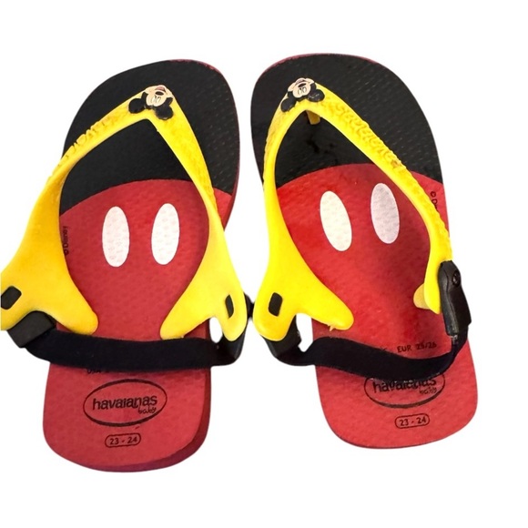 Disney Baby Havaianas Mickey Mouse Print Thong Flip Flops Size US 8C - Picture 3 of 4